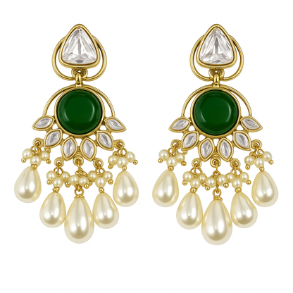 Gold Plated Emerald Earrings