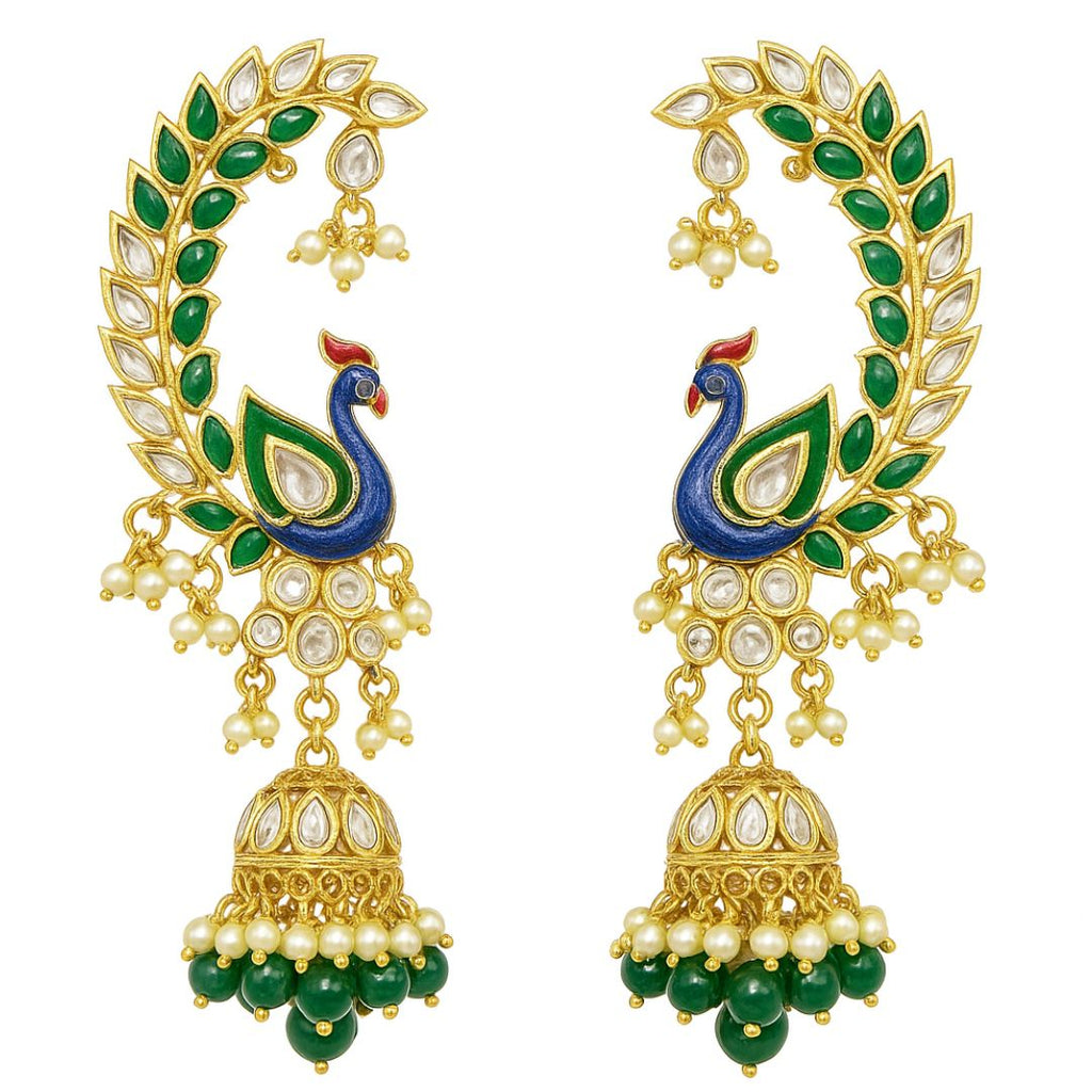 Gold Plated Peacock Earrings