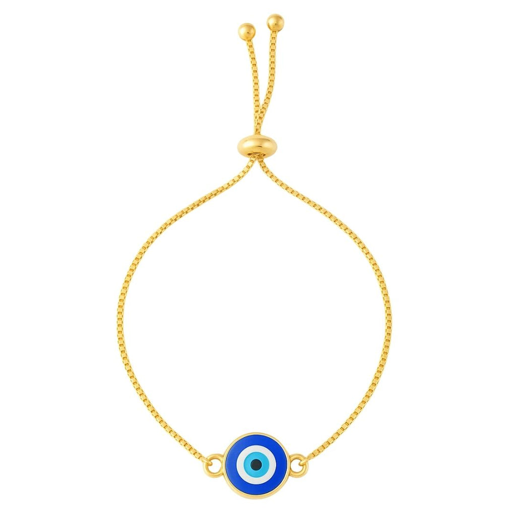 Gold-Plated Evil Eye Adjustable Bracelet