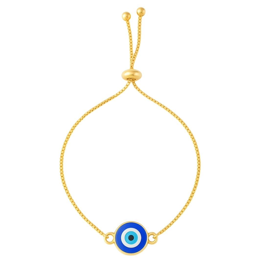 Gold-Plated Evil Eye Adjustable Bracelet