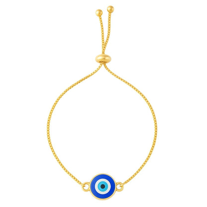 Gold-Plated Evil Eye Adjustable Bracelet