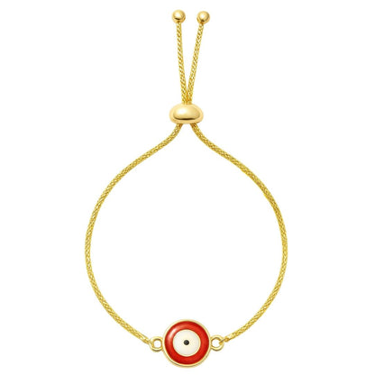 Gold-Plated Evil Eye Adjustable Bracelet