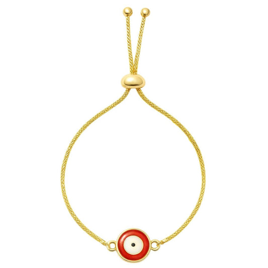 Gold-Plated Evil Eye Adjustable Bracelet
