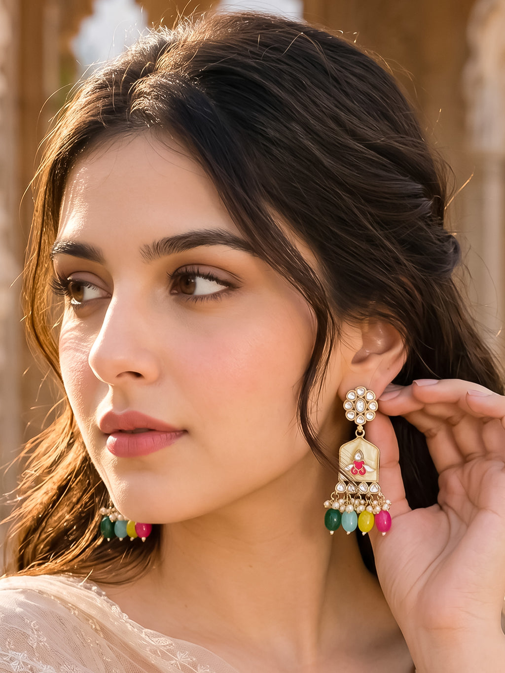 Gold Plated Kundan Earrings
