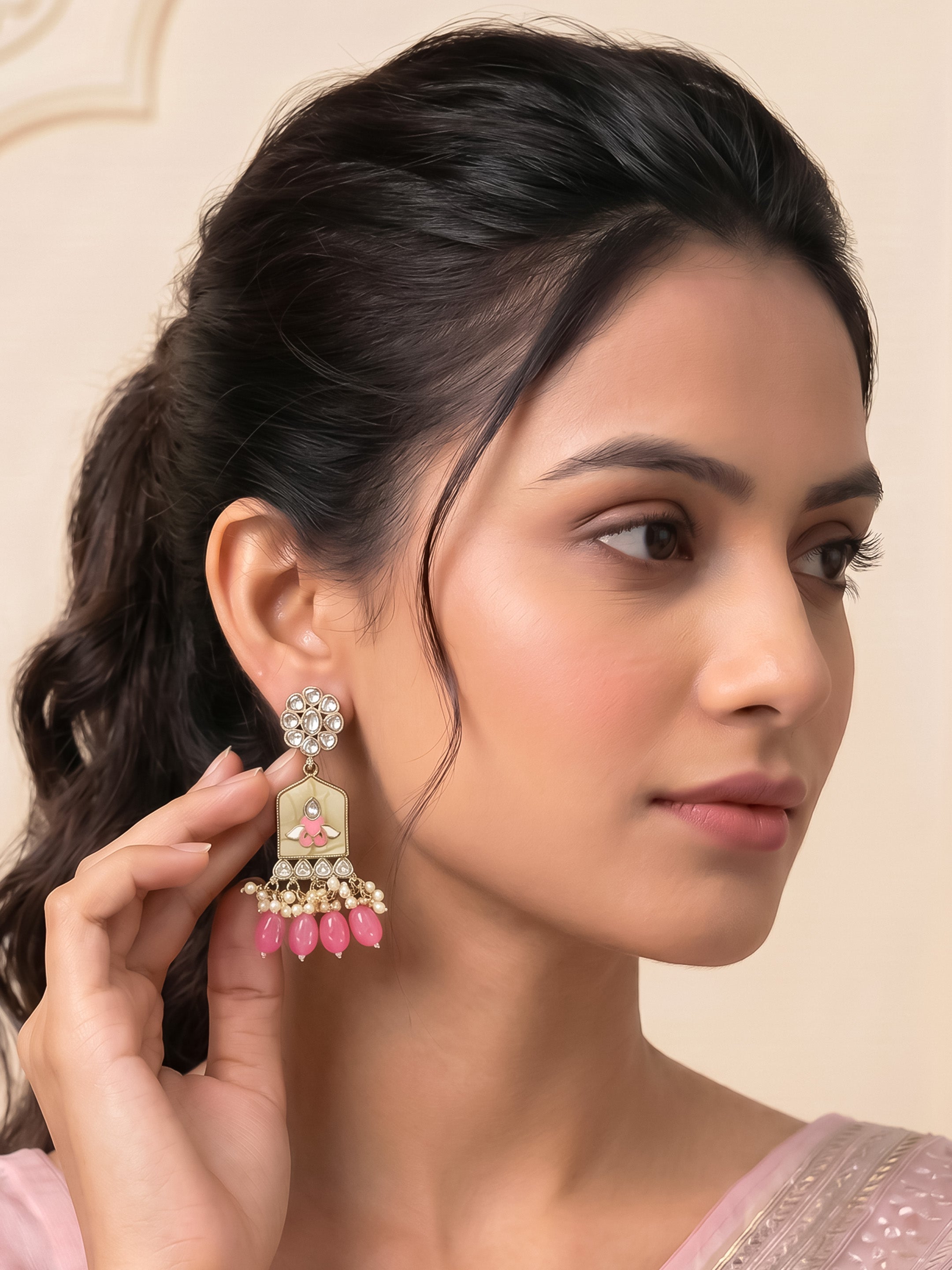 Gold Plated Kundan Earrings