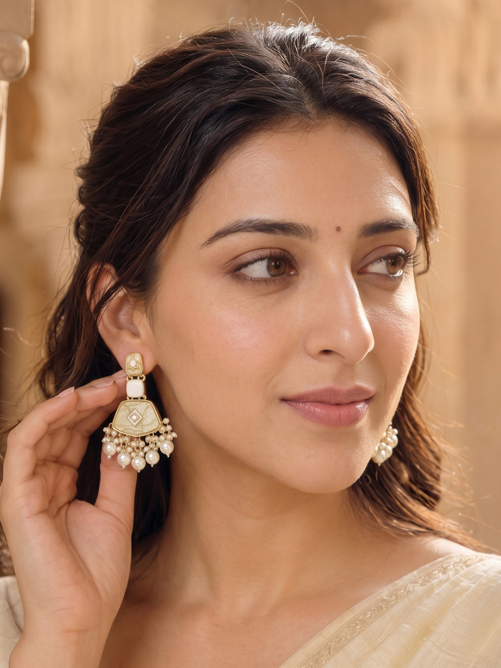 Gold Plated Kundan Earrings