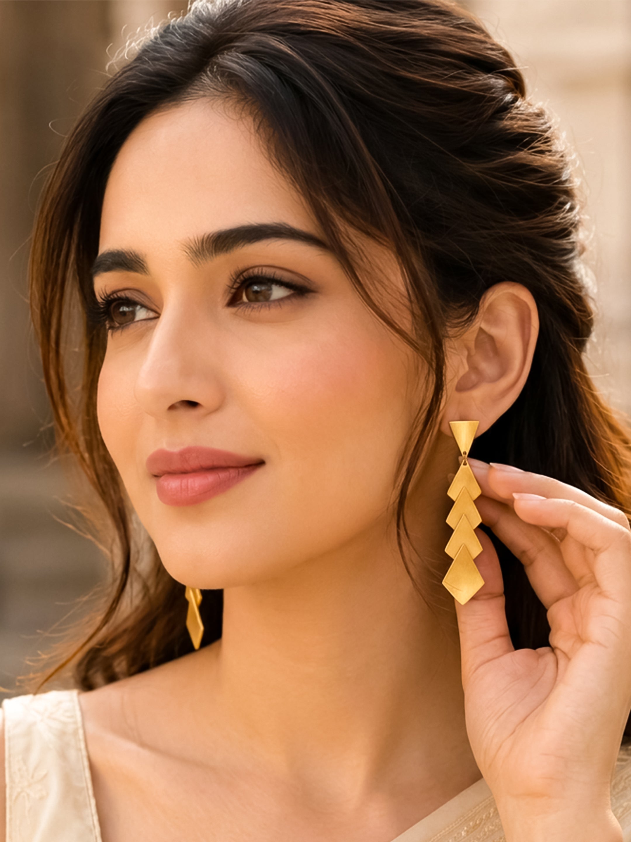 Gold Plated Geometric Earrings
