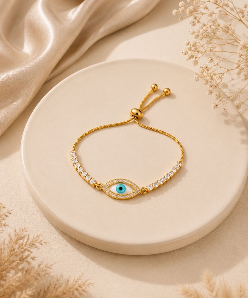 Evil Eye Bracelet with Cubic Zirconia