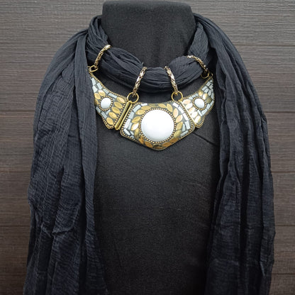 Georgette Scarf With Indian Jewelry