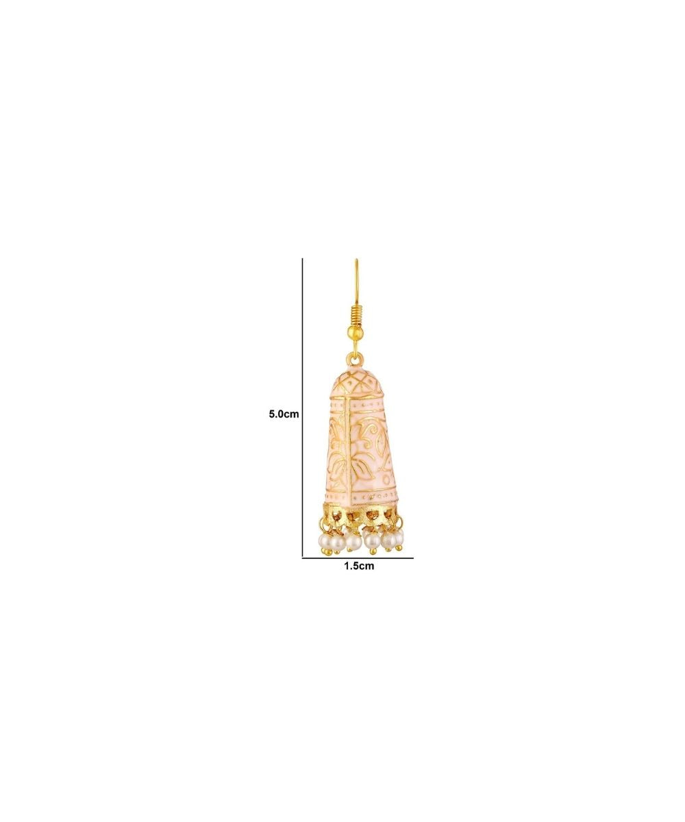 Gold Plated Enamel Jhumki Earrings