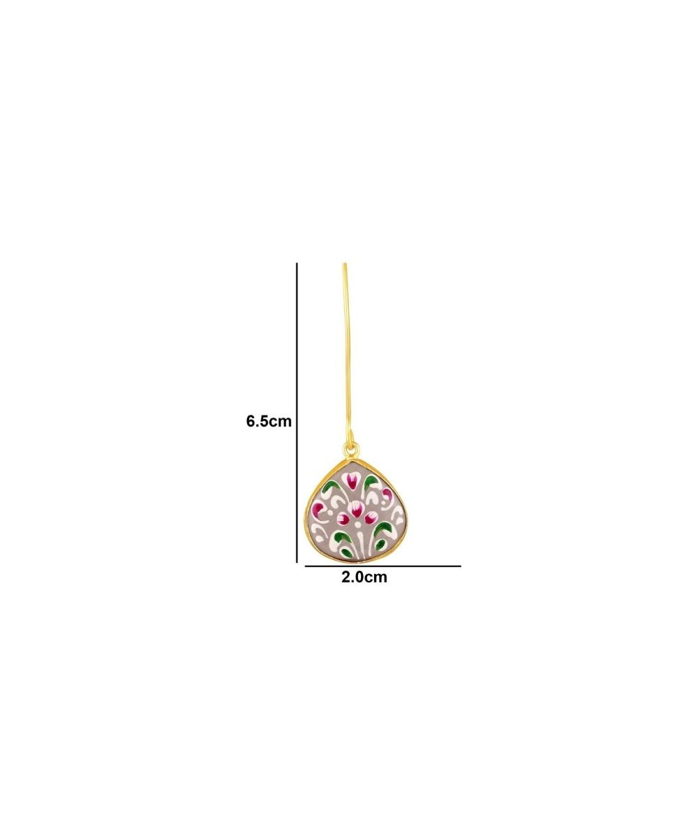 Gold Plated Hand-Painted Drop Earrings