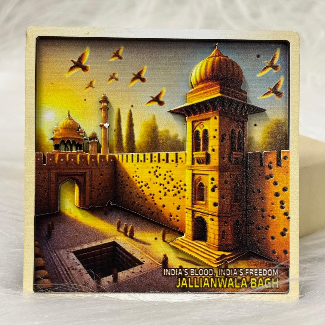 Jallianwala Bagh: A Tribute to India's Martyrs – Wooden Souvenir Magnet