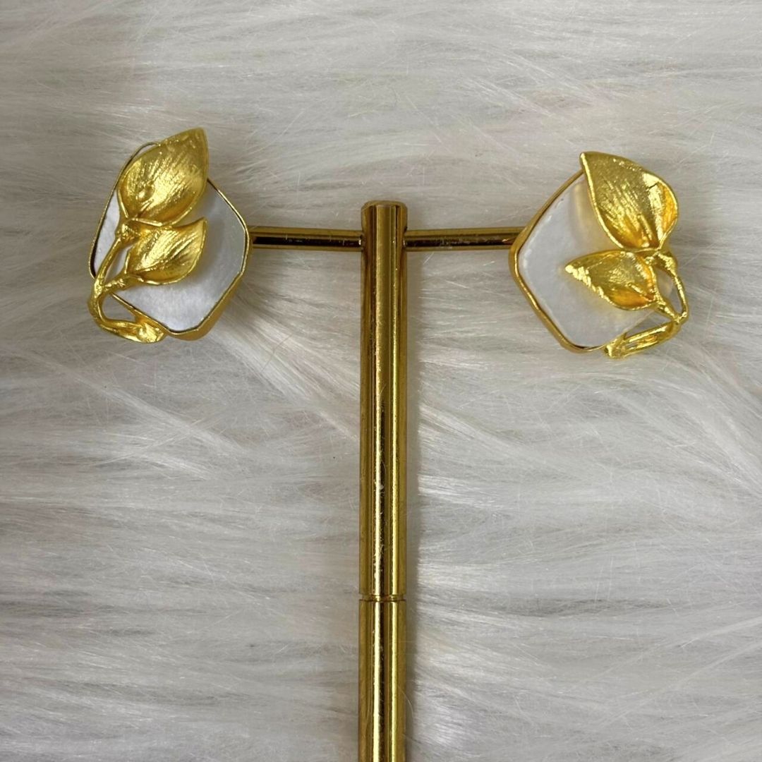Gold Plated Mother of Pearl Earrings