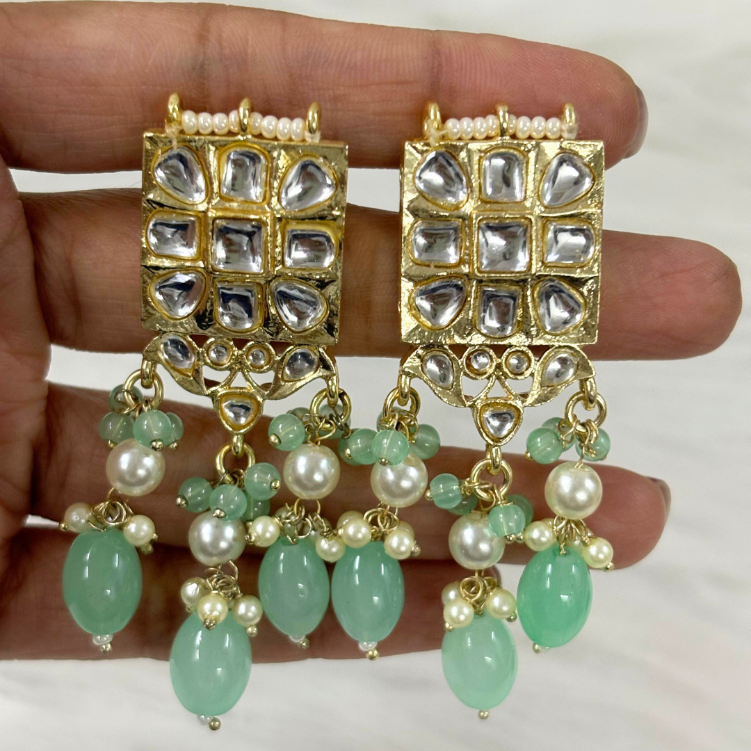 BDiva 18k Gold Plated Mint Cascade Dangle Earrings with a Symphony of Style and Sophistication