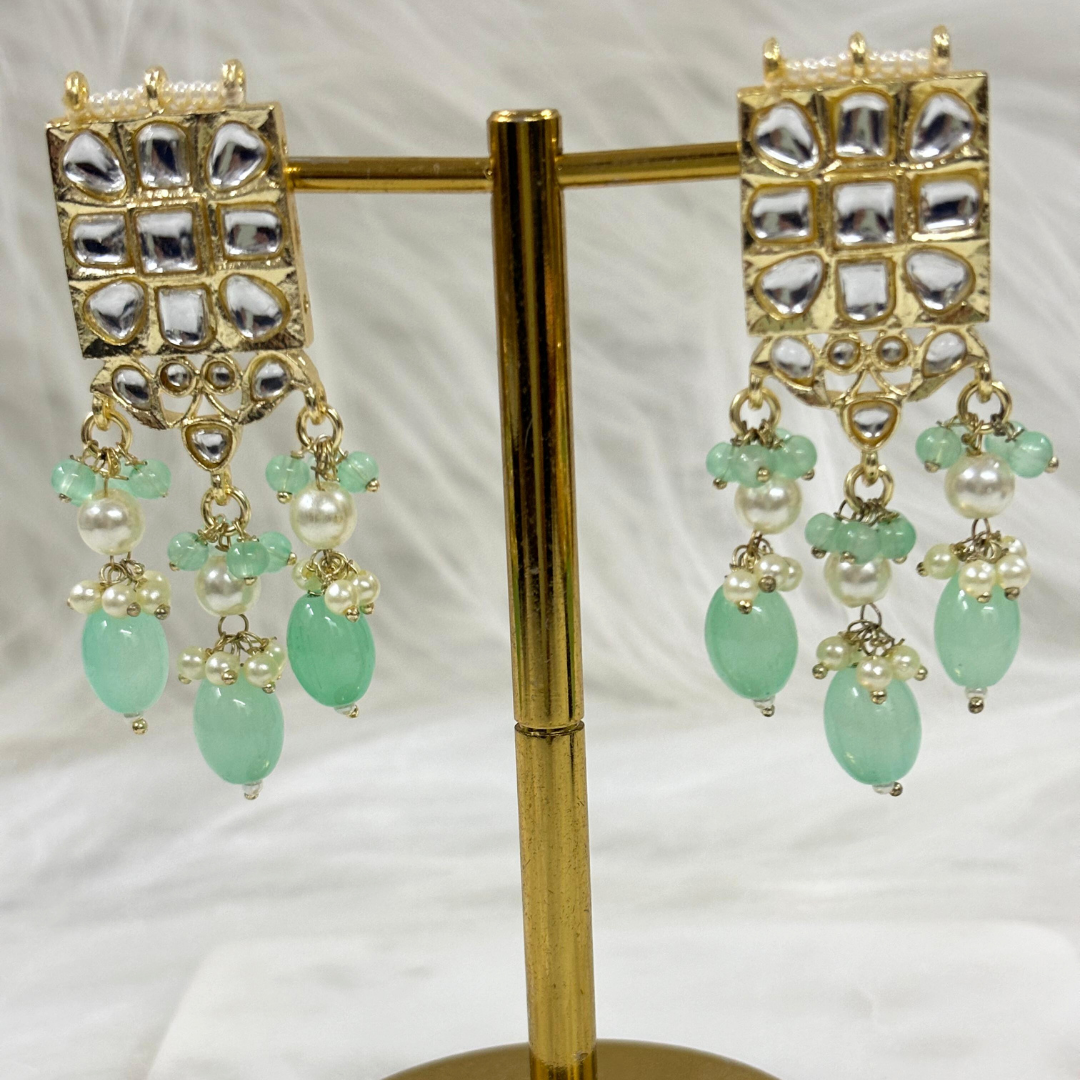 BDiva 18k Gold Plated Mint Cascade Dangle Earrings with a Symphony of Style and Sophistication