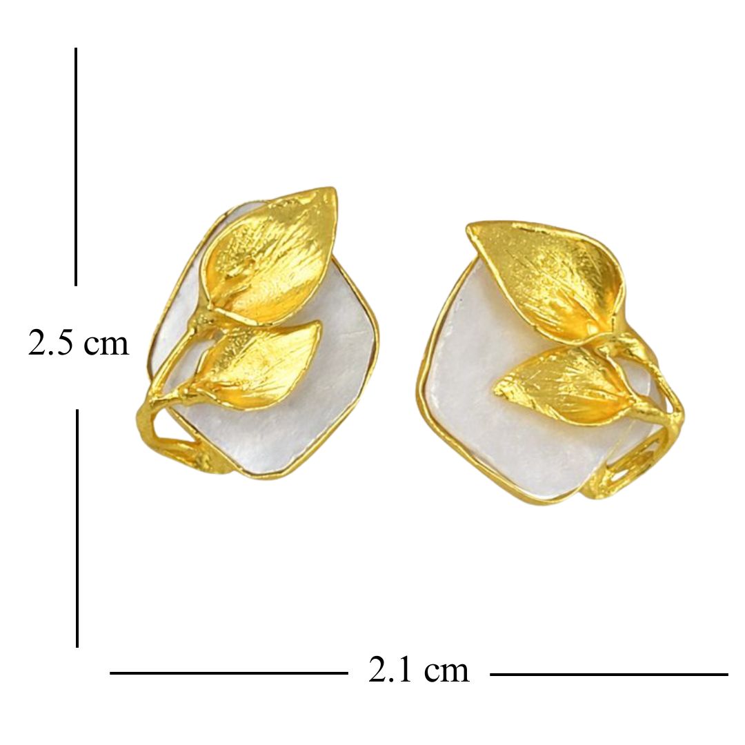 Gold Plated Mother of Pearl Earrings