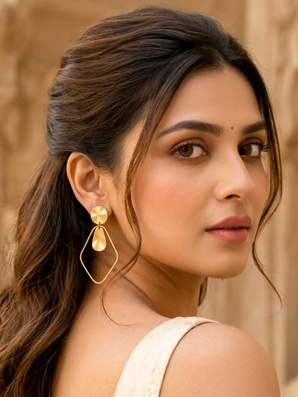 Gold Plated Geometric Earrings