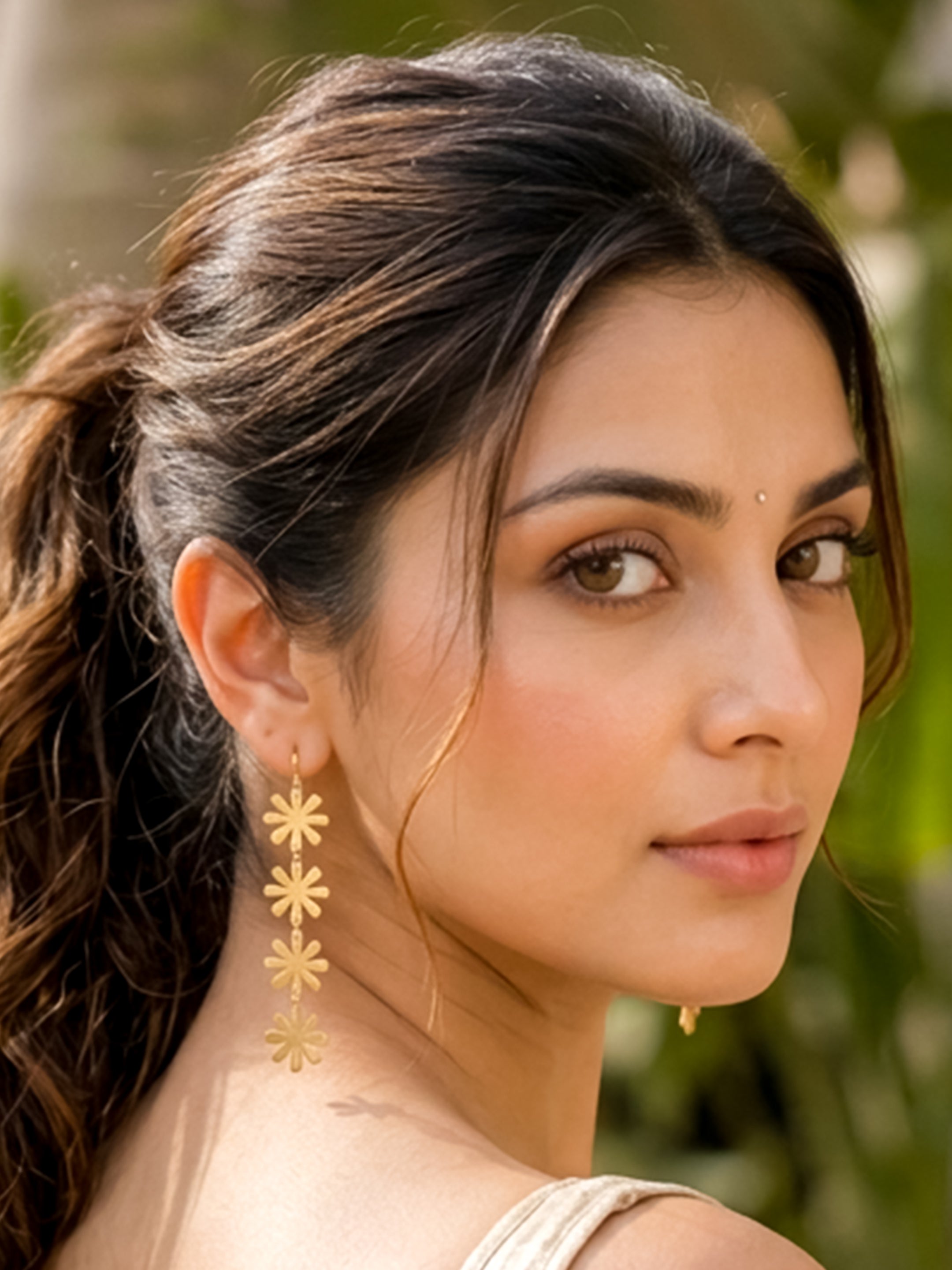 Gold Plated Snowflake Earrings