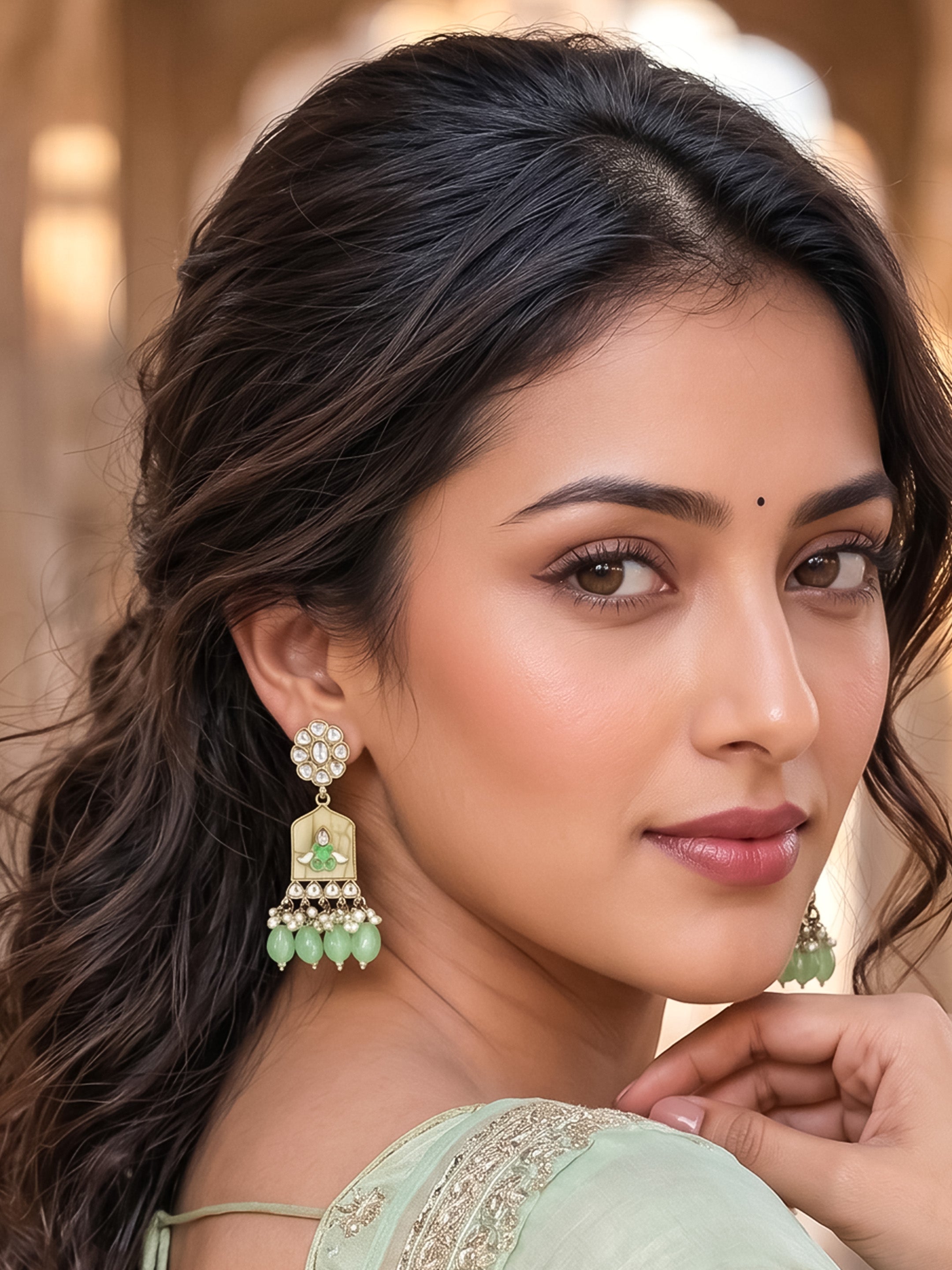 Gold Plated Kundan Earrings