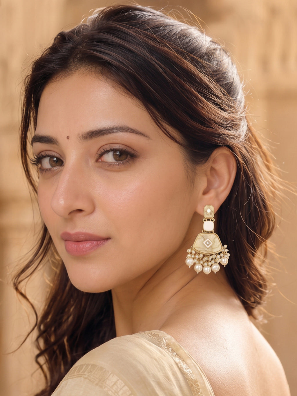 Gold Plated Kundan Earrings