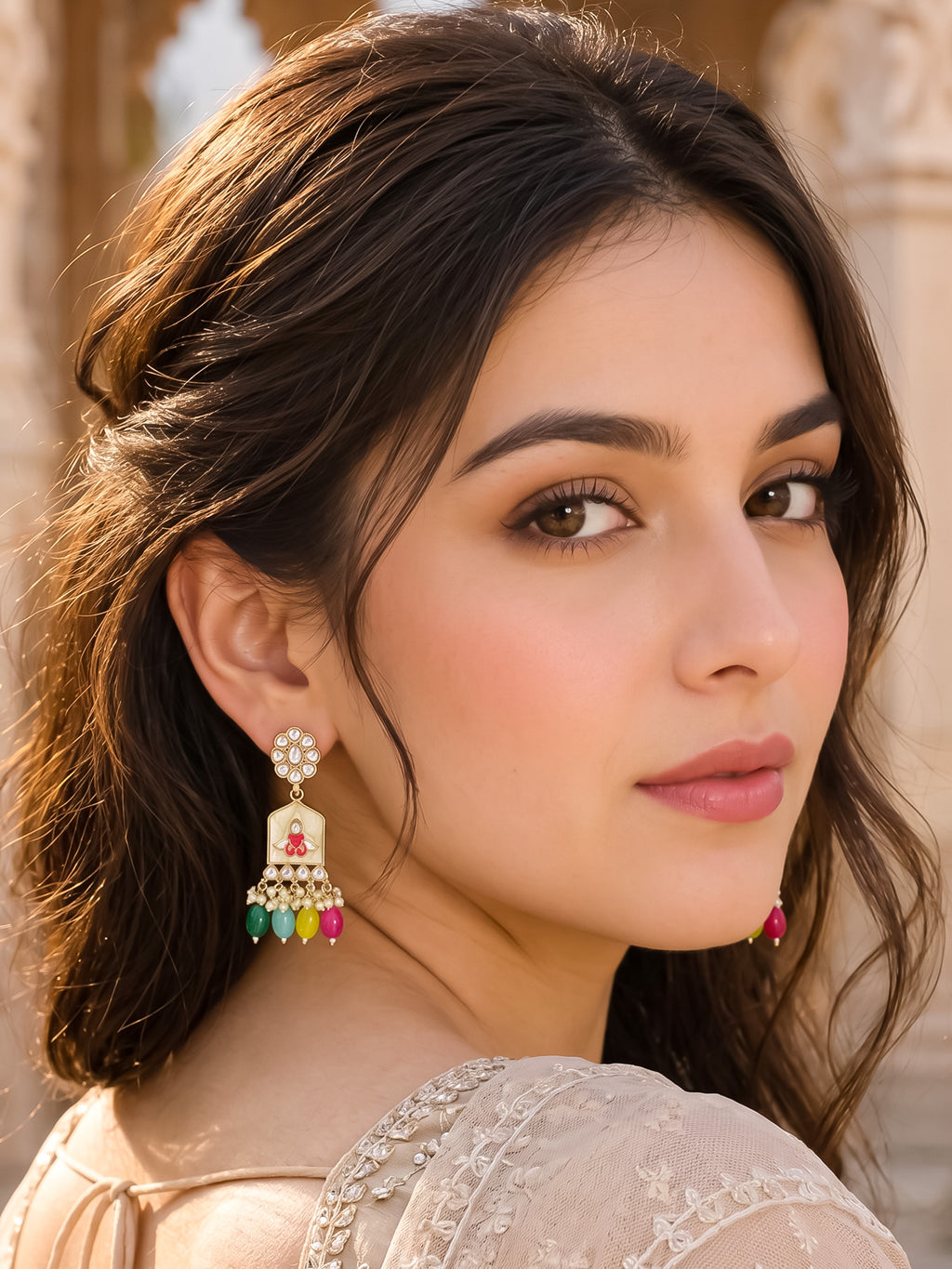 Gold Plated Kundan Earrings