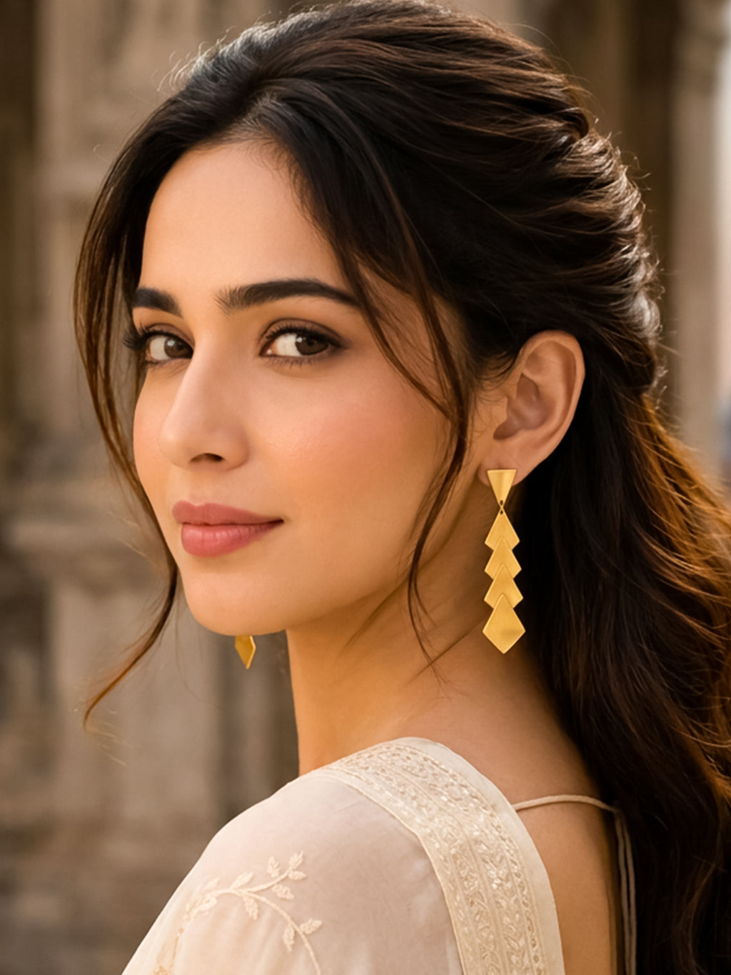 Gold Plated Geometric Earrings