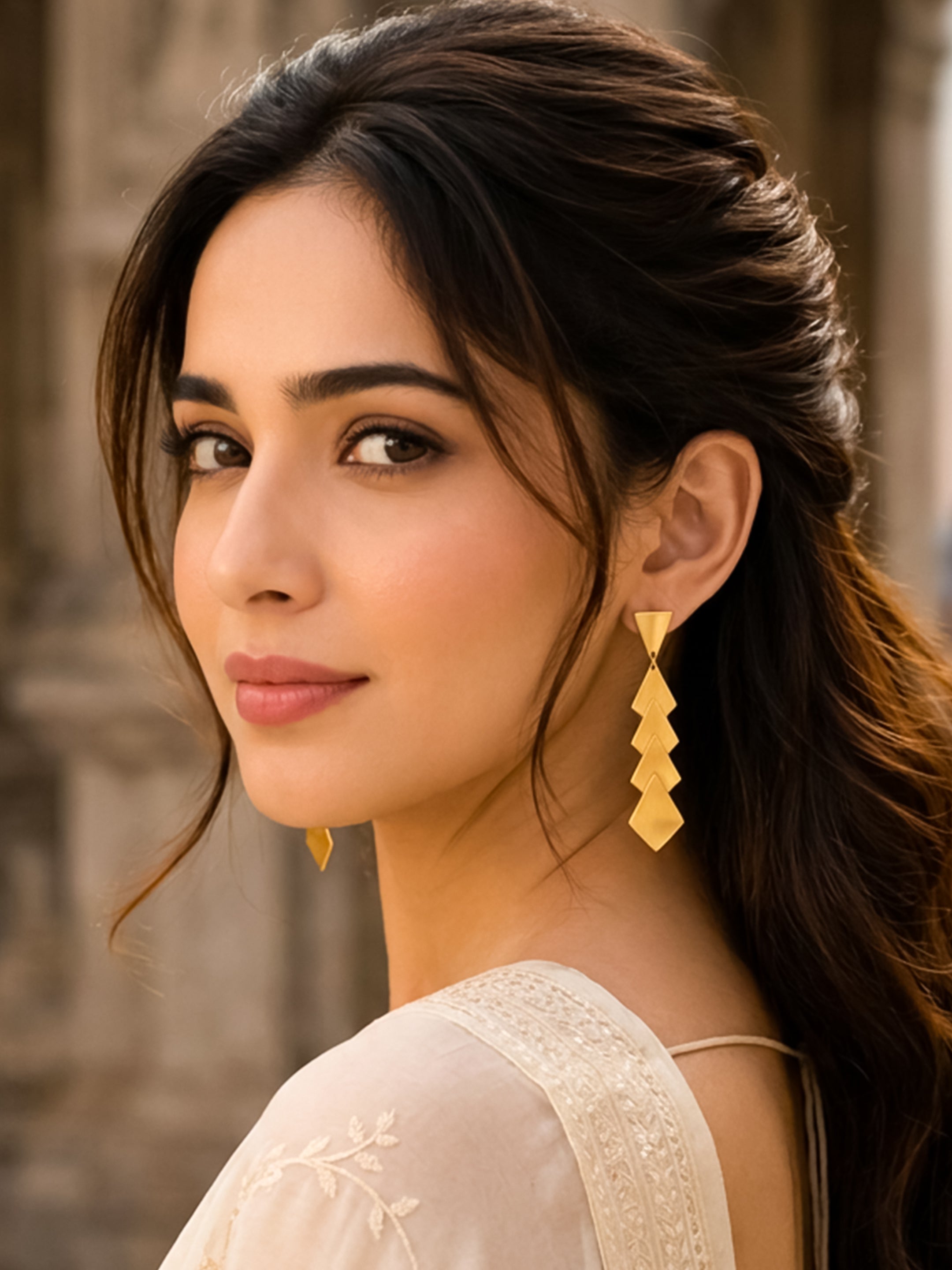 Gold Plated Geometric Earrings