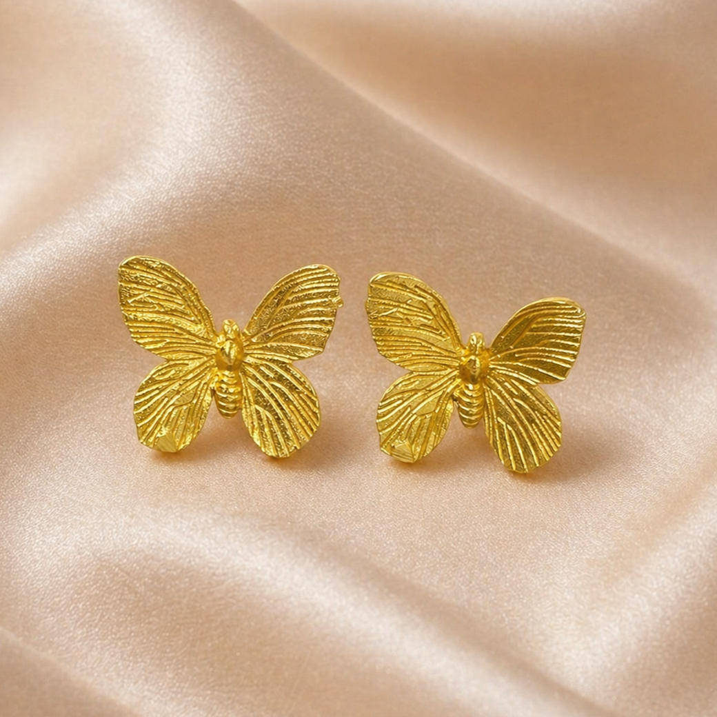 Gold Plated Butterfly Earrings
