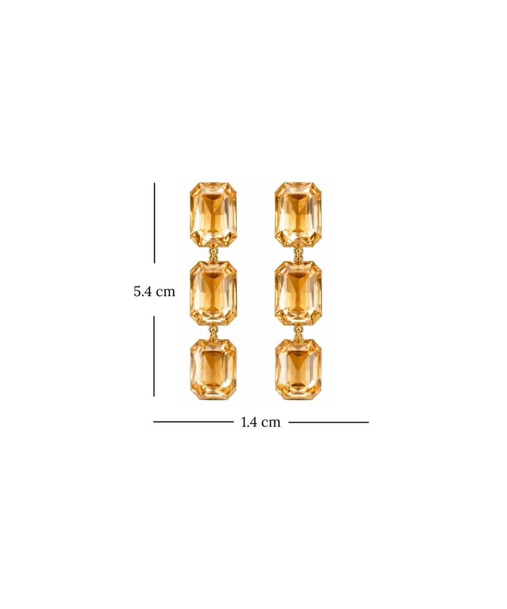 Gold Plated Kundan Drop Earrings
