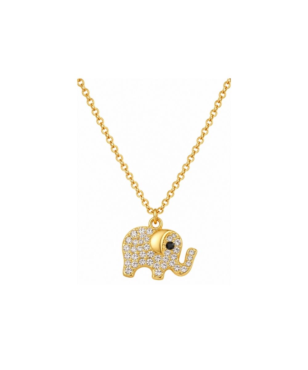 Elephant Charm Evil Eye Pendant Necklace