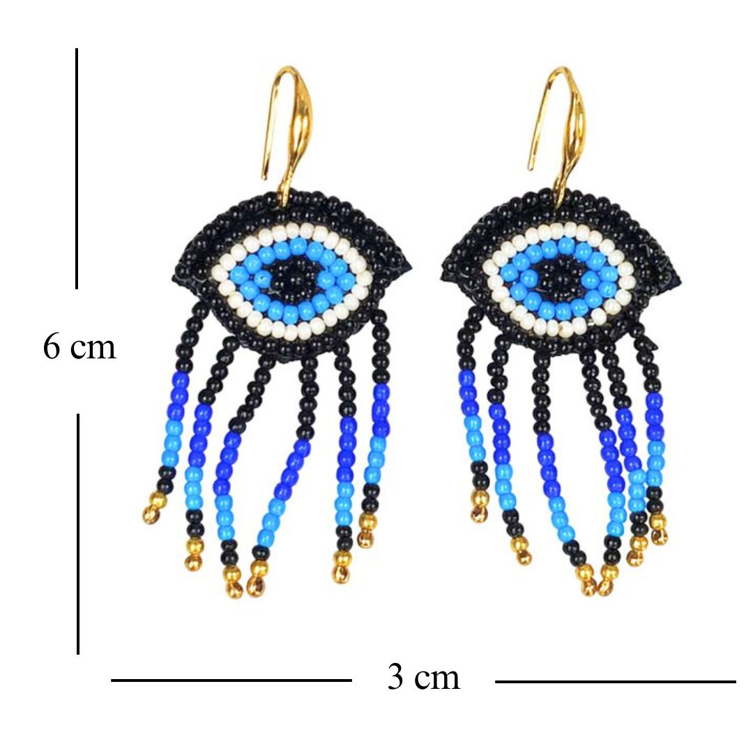 Evil Eye Seed Bead Earrings