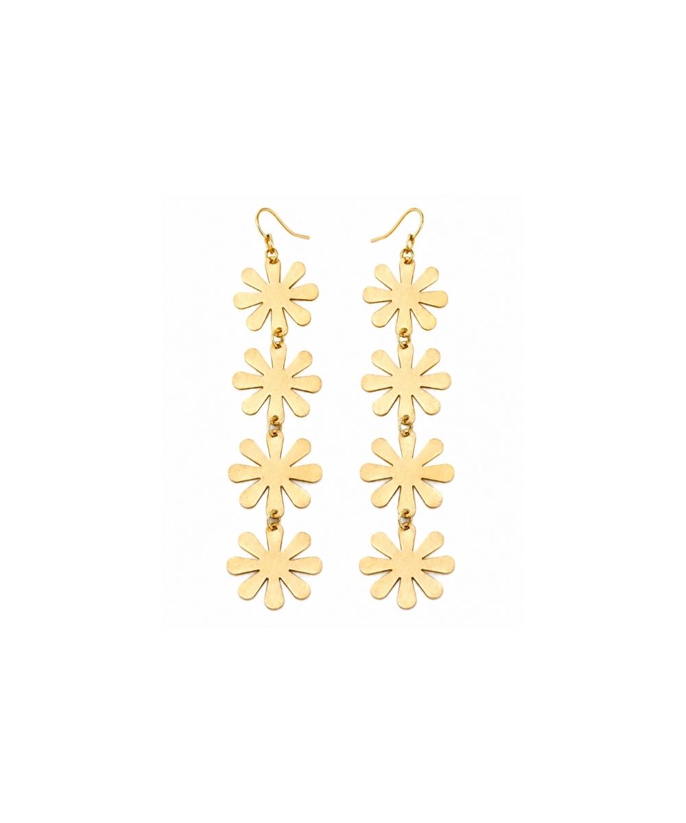 Gold Plated Snowflake Earrings