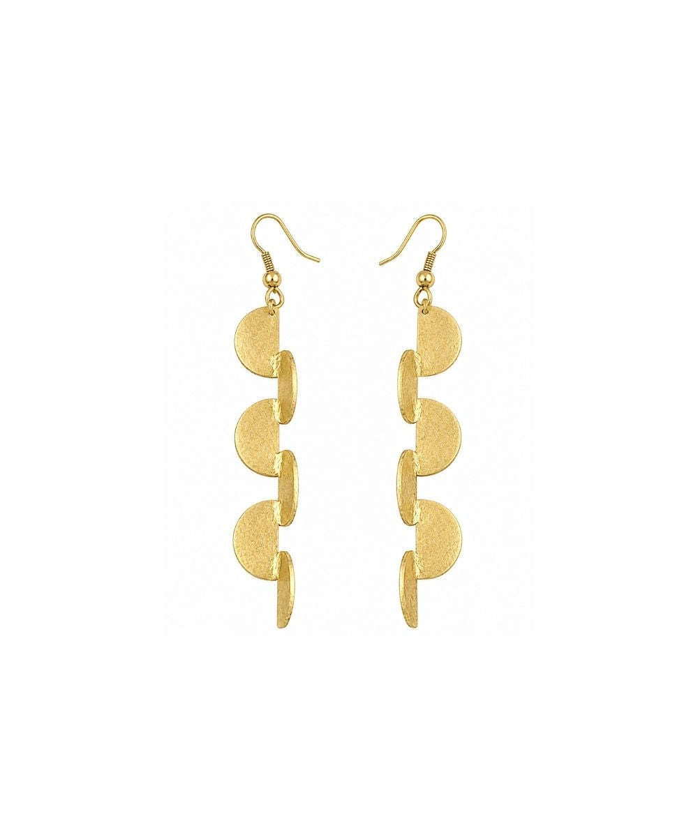 Gold Plated Semi-Circle Drop Earrings