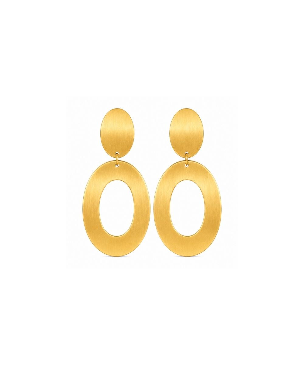 Gold Plated Double Oval Earrings
