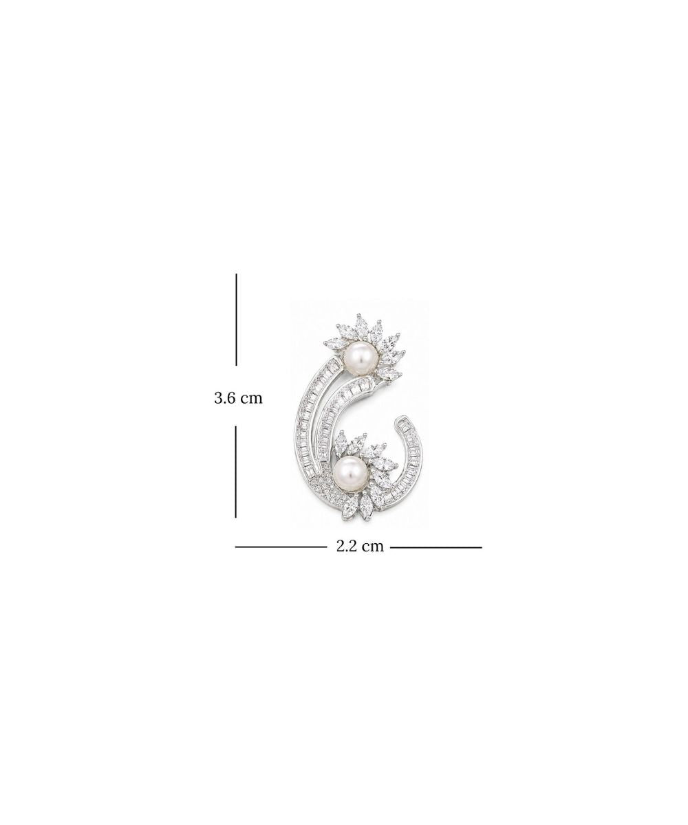 Rhodium Plated Cubic Zirconia Drop Earring