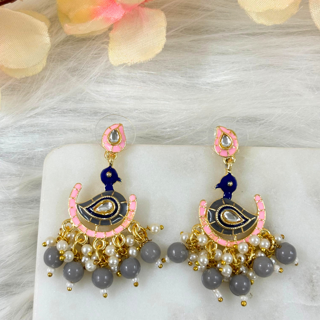 Gold Plated Peacock Earrings