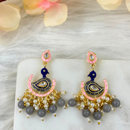 Gold Plated Peacock Earrings
