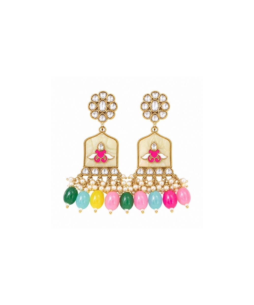 Gold Plated Kundan Earrings