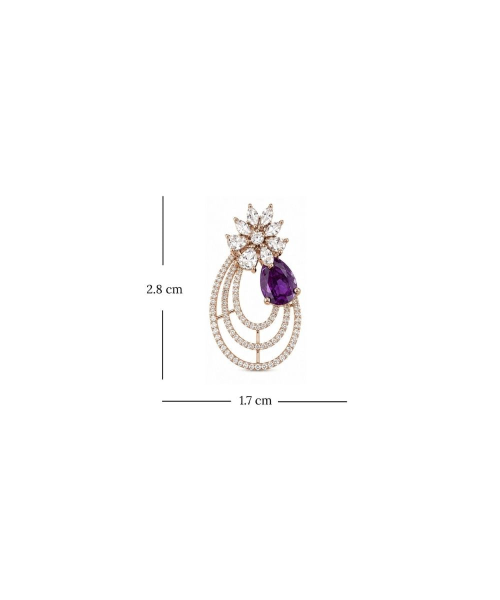 Rhodium Plated Cubic Zirconia Earring