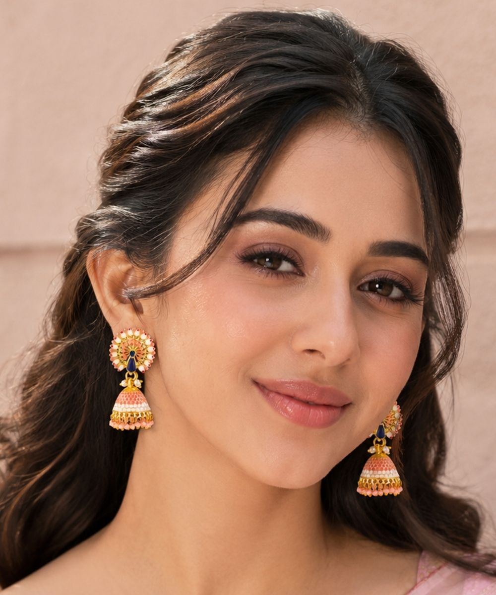 Gold Plated Peacock Style Jhumki Earrings