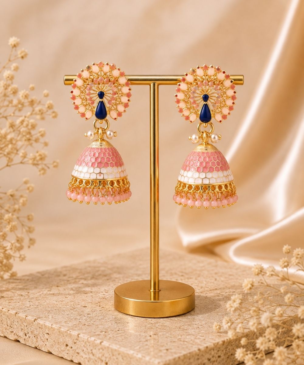 Gold Plated Peacock Style Jhumki Earrings