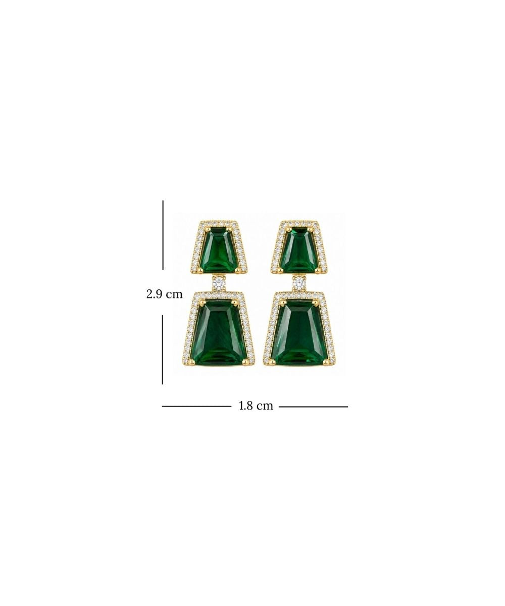 Gold Plated Green Topaz Earrings