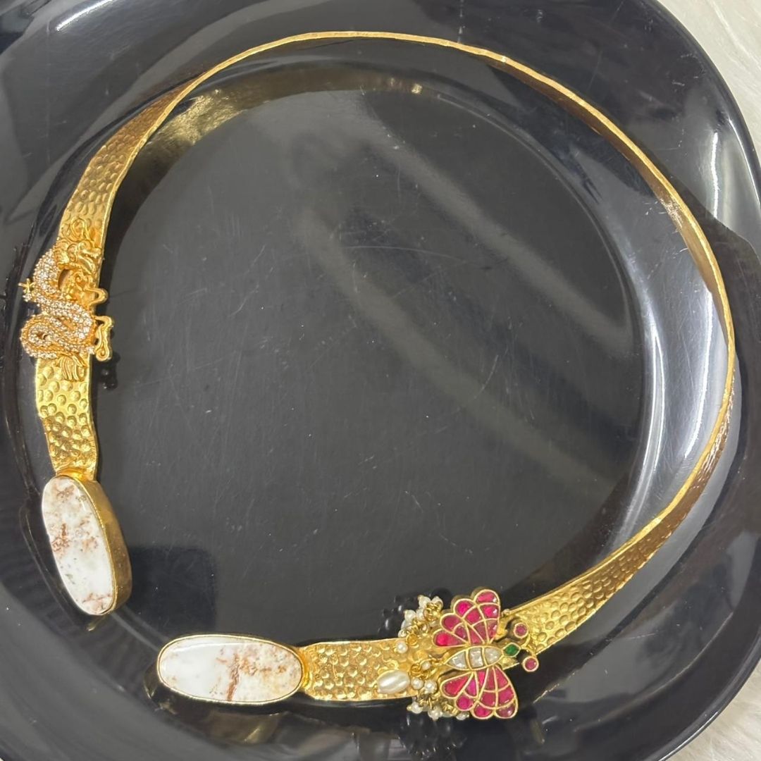 Butterfly Gold-Plated Open Collar Necklace