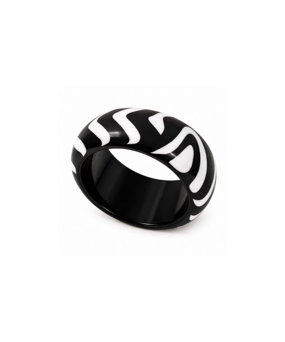 Zebra Stripe Resin Bangle