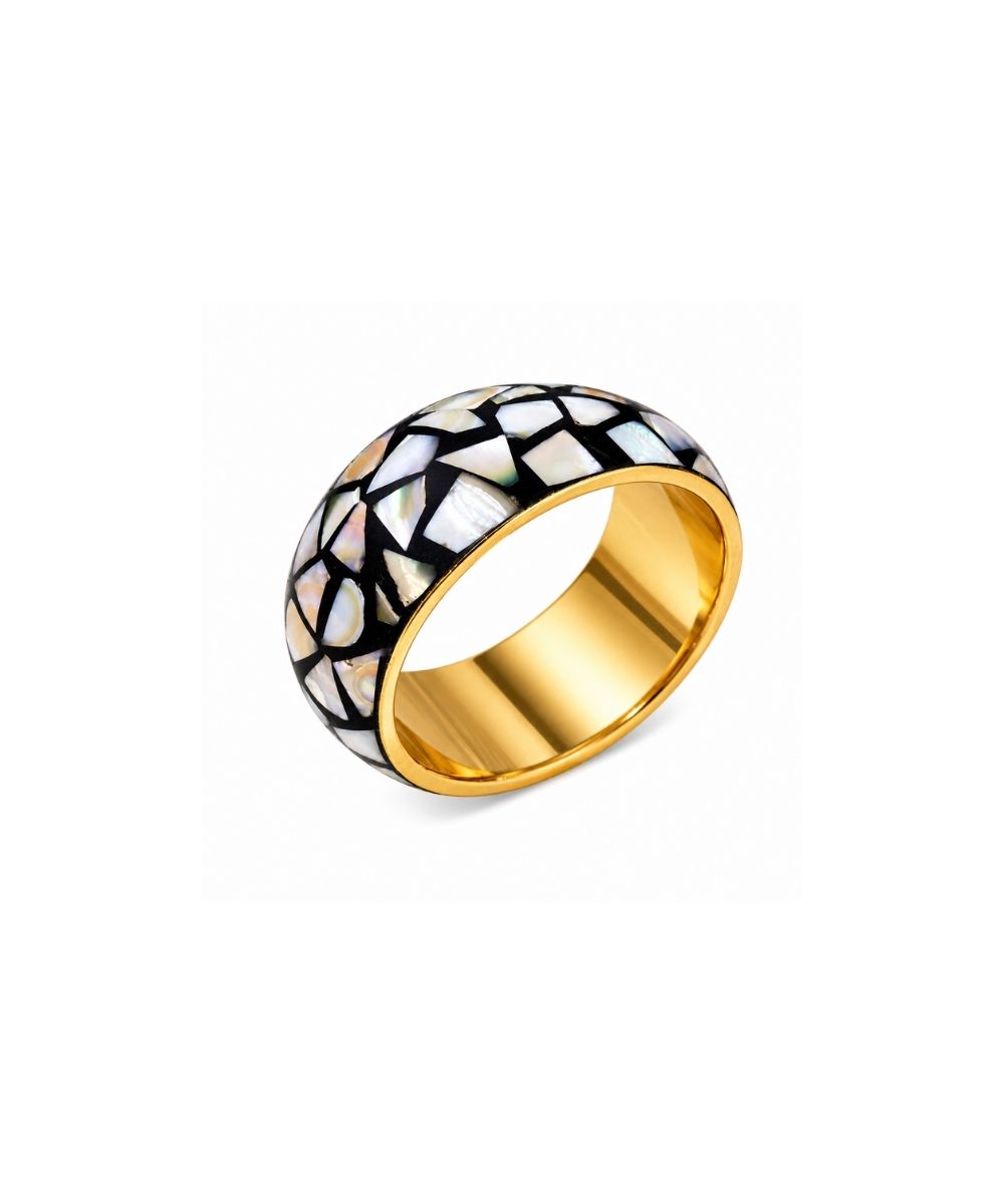 Gold Plated Aurora Stone Chip Bangle