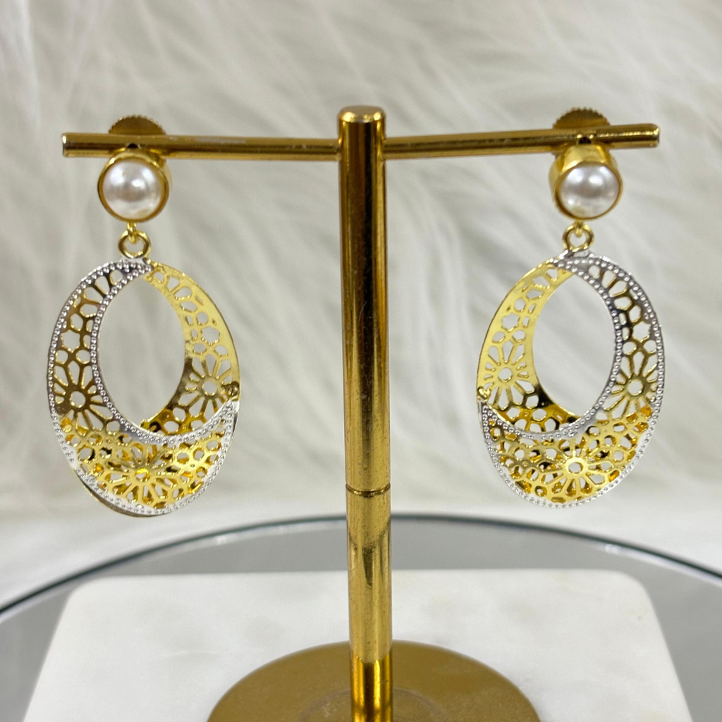 Dual-Tone Filigree Earrings
