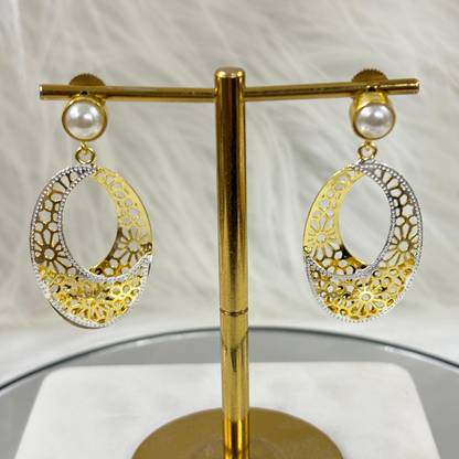 Dual-Tone Filigree Earrings