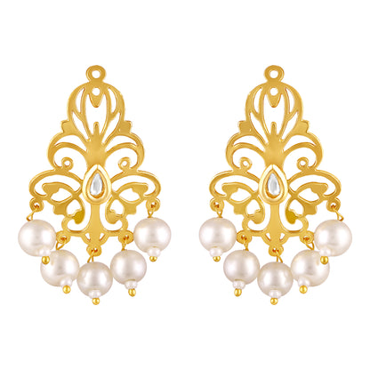 Gold Plated Pearl Drop Earrings