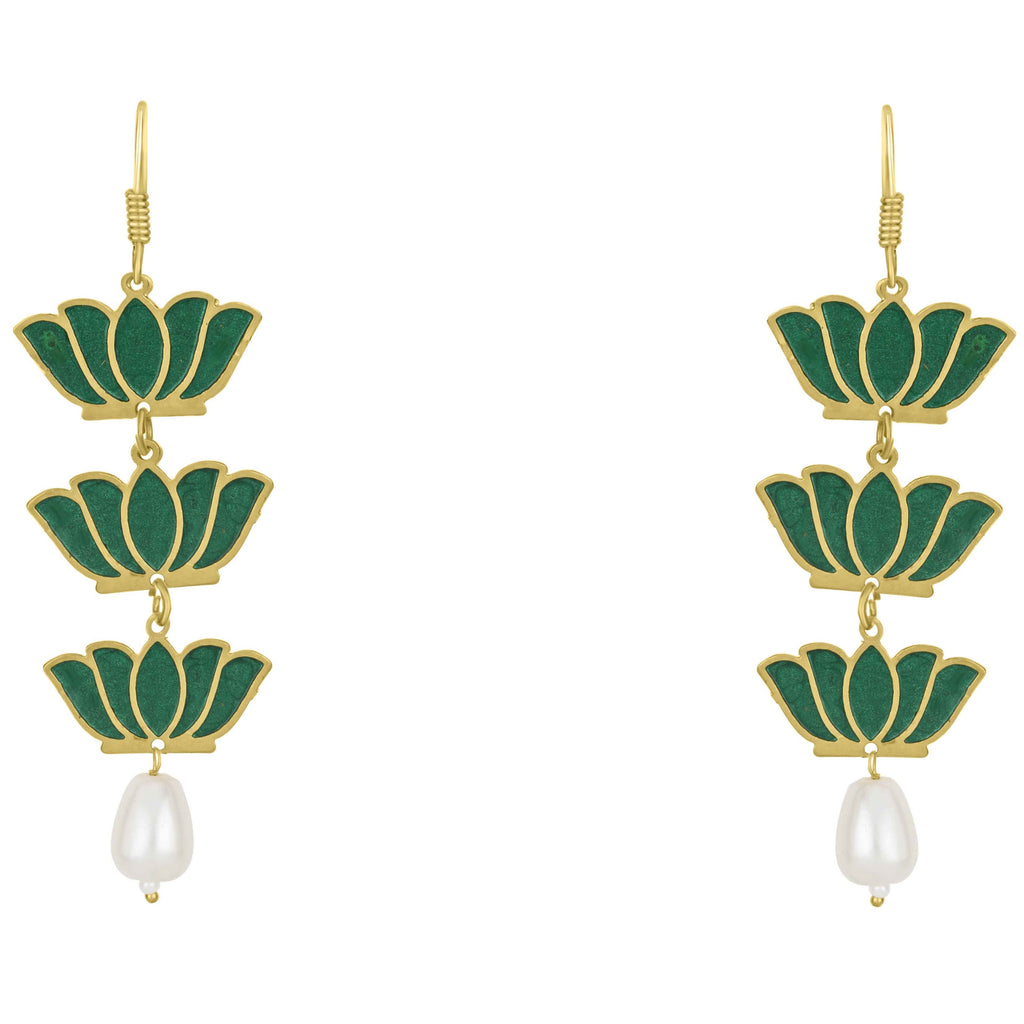 Gold Plated Lotus Earring