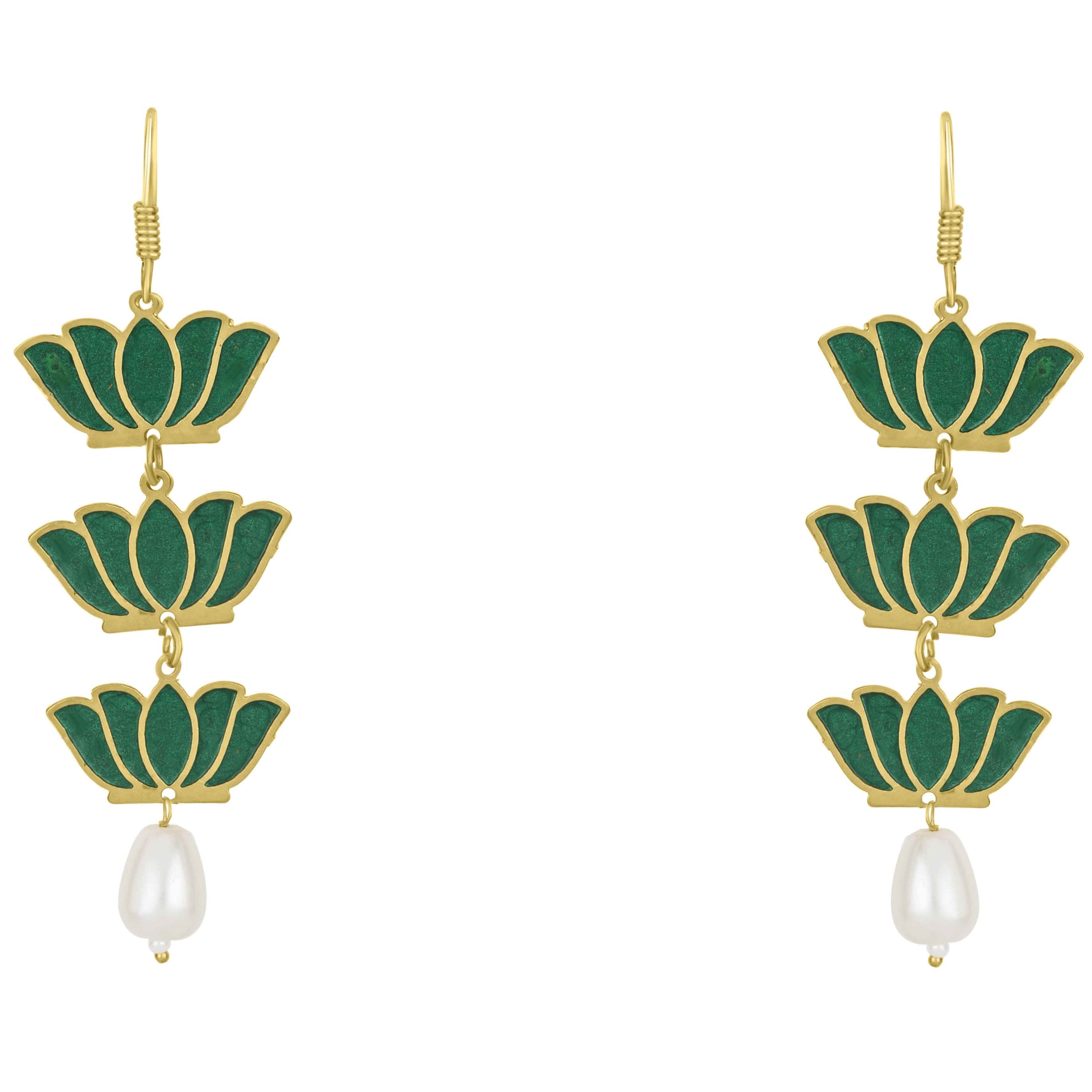Gold Plated Lotus Earring